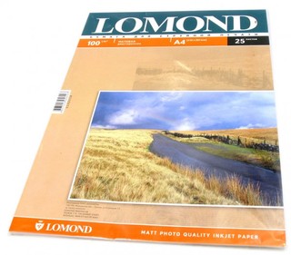 Бумага Lomond A4 100г/м2 25л., матовая 2х сторонняя (0102038)