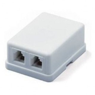 Розетка  RJ-11 TA-102 RJ-11 (6P4C) ВНЕШНЯЯ 2 ПОРТА, БЕЛАЯ