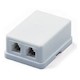Розетка  RJ-11 TA-102 RJ-11 (6P4C) ВНЕШНЯЯ 2 ПОРТА, БЕЛАЯ