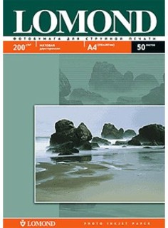Бумага Lomond A4 200г/м2 50л.,матовая 2х сторонняя (0102033)