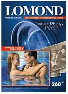 Бумага Lomond A4 260г/м2 20л.,cуперглянцевая (1103101)