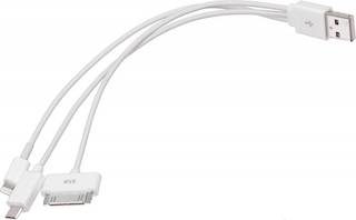 Кабель PC Pet для iPod/iPhone/iPad 4 in 1 Multi-Function белый USB+Lightning adapter+30 Pin+30 Pin 0