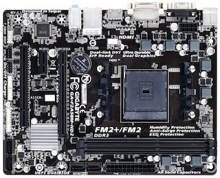 Материнская плата Gigabyte GA-F2A58M-HD2 Soc-FM2 AMD A58 2xDDR3 mATX AC`97 8ch(7.1) GbLAN+VGA+DVI+HDMI
