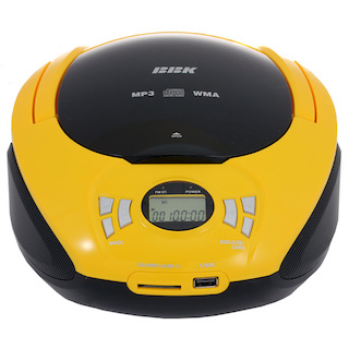 Аудиомагнитола BBK BX105U черный/желтый