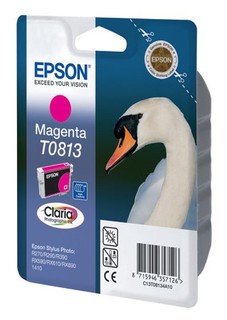 Струйный картридж Epson C13T11134A10 T0813 пурпурный R270/290/RX590 (замена C13T08134A)