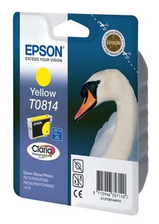 Струйный картридж Epson C13T11144A10 T0814 желтый R270/290/RX590 (замена C13T08144A)