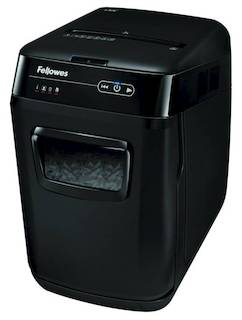 Шредер Fellowes AutoMax 200C (секр.P-4)/ленты/200лист./32лтр./Уничт:скрепки, скобы, пл.карты