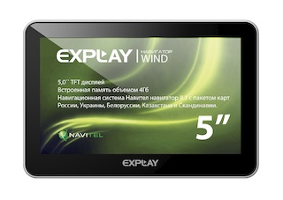 Навигатор Автомобильный GPS Explay Wind 5" 480x272 4Gb microSD Bluetooth черный Navitel