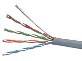 Кабель UTP 4 Pairs cat 5E 305m solid (AWG26) CCA alloy grey 305м