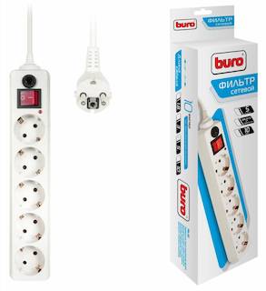 Сетевой фильтр Buro 500SH-5-W 5м (5 розеток) белый