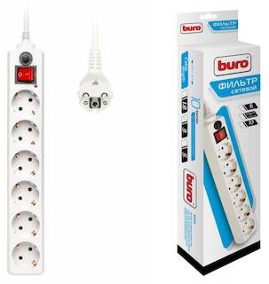 Сетевой фильтр Buro 600SH-3-W 3м (6 розеток) белый