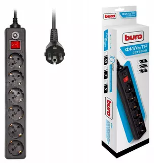 Сетевой фильтр Buro 600SH-5-B 5м (6 розеток) черный