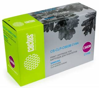 Тонер Картридж Cactus CS-CLP-C660B голубой для Samsung CLP 610/660; CLX 6200/6210/6240 (5000стр.)