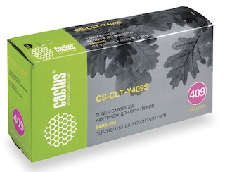 Тонер-картридж Cactus CS-CLT-Y409S для принтеров Samsung CLP-310/315, желтый, 1000 стр