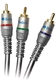 Кабель Belsis 3RCA <--> 3RCA, 75 Ом,  RGB, GOLD,  2 м