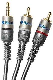 Кабель аудиовидео Belsis Jack 3.5 - 2RCA GOLD 3м
