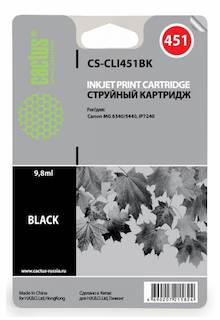 Картридж струйный Cactus CS-CLI451BK черный для Canon MG 6340/5440/IP7240 (9,8ml)