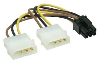 Кабель питания Gembird CC-PSU-6 2xMolex -> PCI-E 6pin