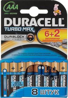 Батарея Duracell Turbo LR03-8BLAAA (1шт.)