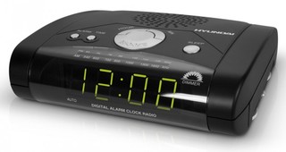 Радиобудильник Hyundai H-1504 черный с зеленым