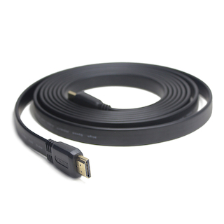 Кабель HDMI Gembird  CC-HDMI4F-1M, 1м, v1.4, 19M/19M, плоский кабель, черный, позол.разъемы, экран, пакет