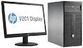 Комплект HP 280 G1 MT 19.45" PDC 3250 (3)/4Gb/500Gb/DVDRW/Free DOS/клавиатура/мышь/черный/монитор в комплекте V201