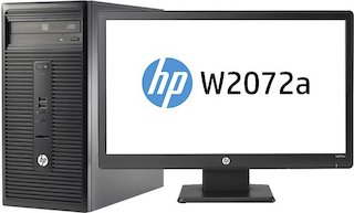 Комплект HP 280 G1 MT 20" i3 4160 (3)/2Gb/500Gb/DVDRW/Windows 8.1 dwnW7Pro64/клавиатура/мышь/черный/монитор в комплекте W2072a