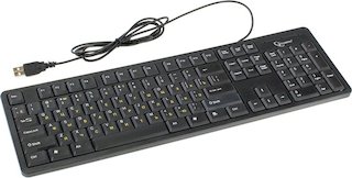 Клавиатура Gembird KB-8340U-BL, черный, USB, ножничный механизм клавиш, 104 клавиши