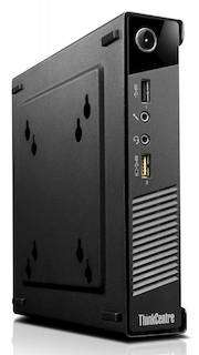 ПК Lenovo ThinkCentre M53 Tiny slim P J2900 (2.41)/2Gb/500Gb 7.2k/HDG/Windows 8.1 64 Bing/Eth/WiFi/клавиатура/мышь/черный