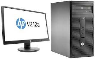Комплект HP 280 G1 MT i3 4160/4Gb/500Gb/HDG/DVDRW/Free DOS/GbitEth/180W/клавиатура/мышь/черный/монитор в комплекте V212a
