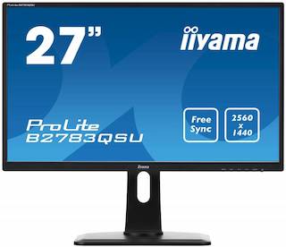 Монитор Iiyama 27" B2783QSU-B1 черный TN+film LED 1ms 16:9 DVI HDMI M/M матовая HAS Pivot 1000:1 350cd 160гр/160гр 2560x1440 D-Sub DisplayPort 4кг