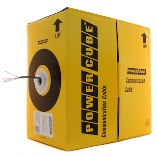 Кабель UTP Power Cube PC-UPC-5040E-SOL кат.5e CCA  однож. 4х2х0.40 мм 305 м pullbox, серый