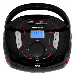 Аудиомагнитола Telefunken TF-SRP3471B черный/красный 2Вт/MP3/FM(dig)/USB/BT/SD
