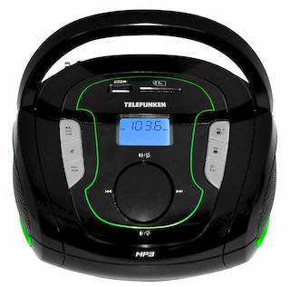 Аудиомагнитола Telefunken TF-SRP3471B черный/синий 2Вт/MP3/FM(dig)/USB/BT/SD