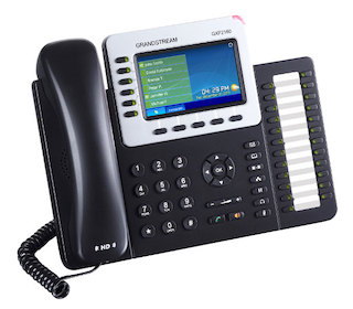 Телефон Grandstream GXP-2160, VoIP 2 Порта Ethernet 10/100/1000, 6 SIP линий, цветной TFT дисплей 48