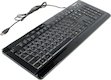 Клавиатура Gembird KBL-007,черн., USB, белая подсветка символов, 8 доп.клавиш