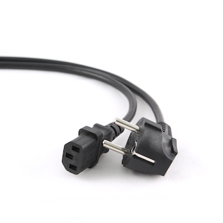 Кабель питания Gembird/Cablexpert PC-186-VDE, 1.8м, Schuko- C13, VDE, 10А, черный, с заземлением, пакет