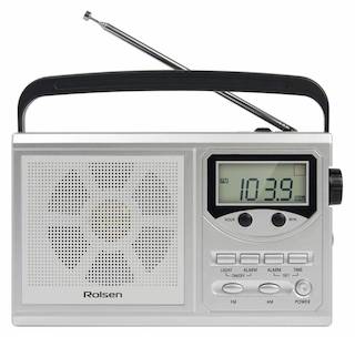 Радиобудильник Rolsen RBM-216SL серебристый LCD часы:цифровые AM/FM/SW