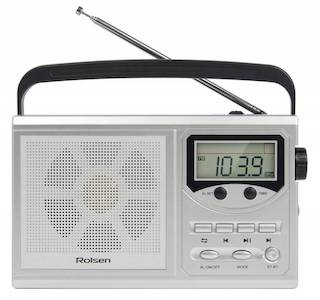 Радиобудильник Rolsen RBM-217SL серебристый LCD часы:цифровые AM/FM/SW