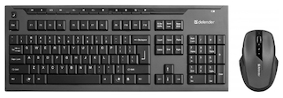 Беспроводная клавиатура/мышь DEFENDER OXFORD C-975 RU BLACK черный,мультимедийный