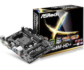 Материнская плата Asrock FM2A68M-HD+ Soc-FM2+ AMD A68H 2xDDR3 mATX AC`97 6ch(5.1) GbLAN RAID RAID1 RAID10+VGA+DVI+HDMI