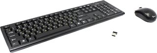 Комплект клавиатура + мышь Gembird KBS-7000-RU,2.4ГГц/10м, мини-приемник- USB