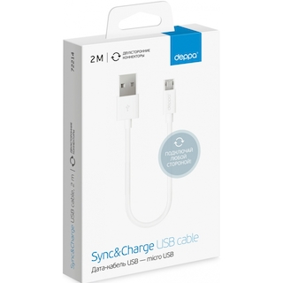 Кабель Deppa microUSB 1.2m white (DEP-72167)