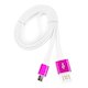 Кабель USB 2.0 Cablexpert CC-mUSBr1m, AM/microBM 5P, 1м, мультиразъем USB A, силиконовый шнур, разъемы розовый металлик, пакет