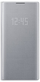 Чехол для Samsung Galaxy Note 10+ LED View Cover серебристый  (EF-NN975PSEGRU) (книжка)