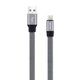 Кабель AWEI CL-11 для iPhone 5/6/6Plus/7/7Plus 8 pin 1m плоский/оплетка (серый)