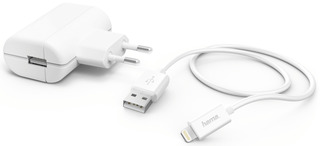Сетевое з/у Hama H-183265 2.4A для Apple кабель Lightning белый