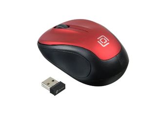 Беспроводная мышь Oklick 665MW черный/красный оптическая (1000dpi) USB (3but)