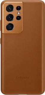 Чехол для Samsung Galaxy S21 Ultra Leather Cover Brown (EF-VG998LAEGRU) (накладка)