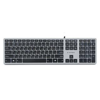 Клавиатура Gembird KB-8420 серый USB Multimedia, бесшумная, 1.5м